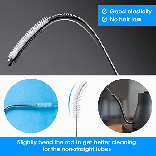 10 Pieces Drinking Straw Cleaning Brush Straw Cleaner Straw Brush Pipe Cleaners Tube Bottle Cleaning Brush - color: White