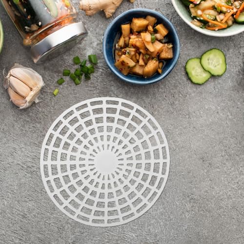 5pcs Plastic Pickling Mesh Plate: 7" Vegetable Fermentation Press for Canning Jars - Fermenting Tamper Tool for Kimchi Sauerkraut Pickled Chili - size: 17.00X17.00X1.50CM