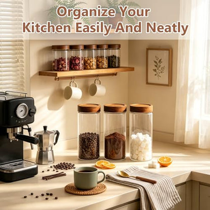 KEYWING 46 fl.oz Glass Storage Jars with Lids, 3 Pack Food Storage Containers For Pantry Organization, Kitchen Airtight Round Canister Set for Cookie, Rice, Flour, Sugar, Snack, Coffee Bean - size: 46 Fl.oz