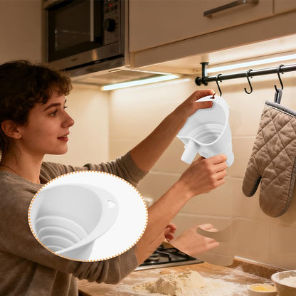 Flour Funnel for Kitchen Aid&Cream Scraper Set, Silicone Food-Grade | Stand Mixer | Leak-Proof Large Capacity Collapsible Design (White, Extended * 2 + Cream Scraper Set) - color: White, size: Extended * 2 + cream scraper set