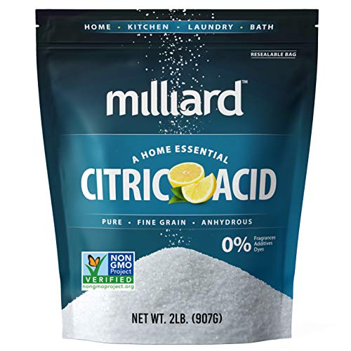 Milliard Citric Acid Powder Food Grade, 2 lb Bag, Bulk, 100% Pure, Non-GMO Project Verified, for Cleaning, Bath Bombs, Descaler, Dishwasher, Candy - size: 32 Ounce (Pack of 1)