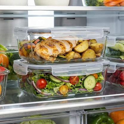 5 Pack 36oz Borosilicate Glass Food Storage Containers Set with Lids, Freezer Meal Prep Containers, Airtight Bento Lunch Container Set, Oven, Freezer and Dishwasher Safe, BPA Free, Kitchen Storage Set - color: transparent