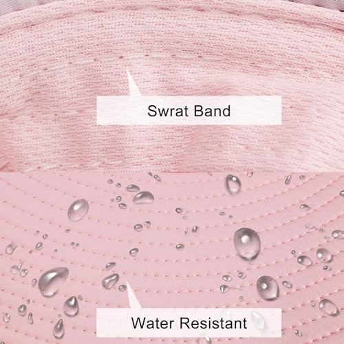 Sun Hats for Men Women Fishing Hat UPF 50+ Breathable Wide Brim Summer UV Protection Hat - color: 1pack-pink