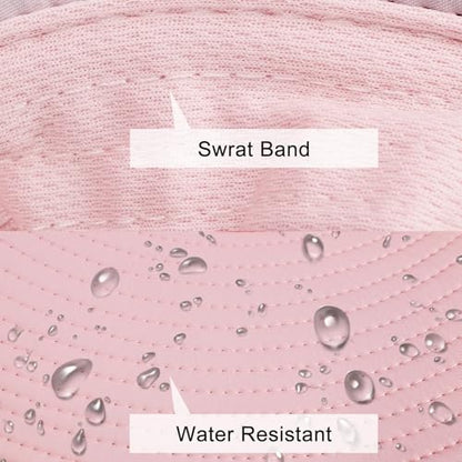Sun Hats for Men Women Fishing Hat UPF 50+ Breathable Wide Brim Summer UV Protection Hat - color: 1pack-pink