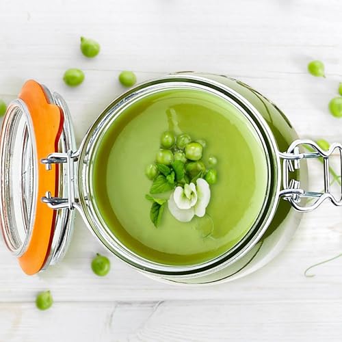 Le Parfait Super Jar 500mL (16oz) French Glass Preserving Jar w/Airtight Rubber Seal & Wire Bail Closure - BPA-Free Canning Jar for Pickles, Fruit, Sauce & Food Storage - Made in France Since 1930 4PK - color: 16oz (Set/4)