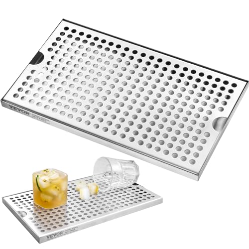 VEVOR Beer Drip Tray, 304 Stainless Steel Kegerator Drip Trays with 4 Non-Slip Rubber Pads and Detachable Cover, Heat/Cold Resistant Beer Tower Drip Pan for Bar Restaurant Coffee Shop Home - style: Beer Drip Tray