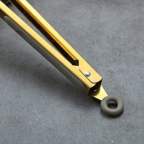 Gold Cooking Tongs, Berglander Heavy Duty Food Tongs For Cooking With Silicone Tips And Titanium Gold Plating Handle, Kitchen Tongs, Grill Tongs, Dishwasher Safe, Easy to Clean - style: i. Cooking Tong
