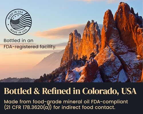 Mevell Food Grade Mineral Oil Made in USA 32 Oz, Butcher Blocks and Kitchen Countertops Conditioner, Food Safe Cutting Board Oil, Finish for Marble, Soapstone - size: 6"L x 3.5"W