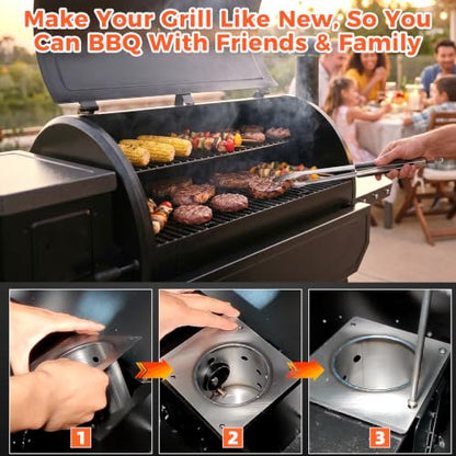 QuliMetal Fire Burn Pot Replacement Parts for Pit Boss Pro 1150/1600 Pellet Grills, Pit Boss PB1150PS2, PB1150PS3, PB1600PS1 Grills, Upgraded FirePot Accessories with Screws - size: Fire Burn Pot for Pit Boss 1150