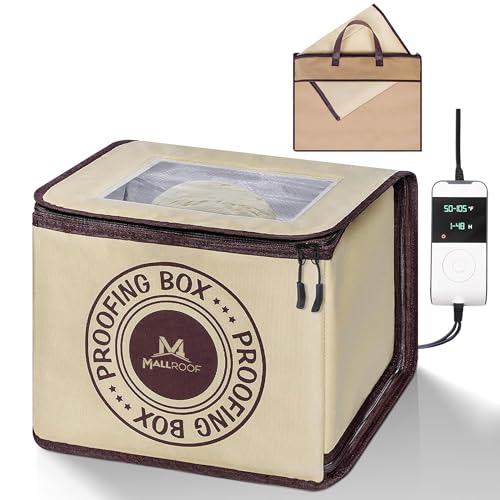 Bread Proofing Box – Bread Proofer, Dough Fermentation Box with Carry Bag, Sourdough Starter Warmer, Foldable & Zippered, Temp & Timer Controller, Ideal for Pizza, Yogurt, Kombucha – For Home Bakers