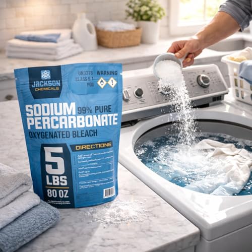 Sodium Percarbonate 5 lb – Chlorine-Free Laundry Booster, Eco-Friendly Stain & Odor Remover, Multipurpose Cleaner - Oxygenated Bleach Powder