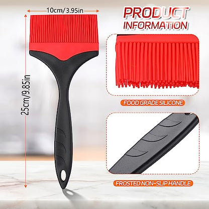 Large Silicone Basting Pastry Brush - Silicone Basting Brush for Grilling,Heat Resistant Brushes Spread Oil Butter Sauce for Cooking Baking BBQ,3.95inch Extra Wide Grill Basting Brush（Red 2） - color: Red 2