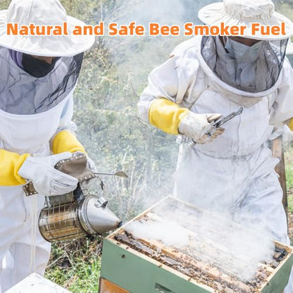 Lawei 4 Pound Burlap Bee Smoker Fuel, Jute Burlap Smoker Fuel for Beekeeping, Natural Bee Hive Smoker Fuels Easy to Light, Long Continuous Burn, Produces Clean and Cool Smoking for Bee Hives Smoker