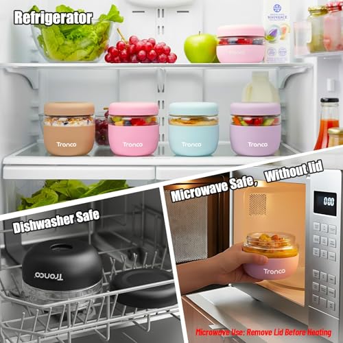 Tronco 32 oz Glass Food Storage & Lunch Bowl Containers with Airtight Lids | Leak & Spill Proof Meal Prep Container with Silicone Sleeve, Microwave & Dishwasher Safe, Soup & Stew, Office Lunch,BPA-Free - color: Cream, size: 32 OZ