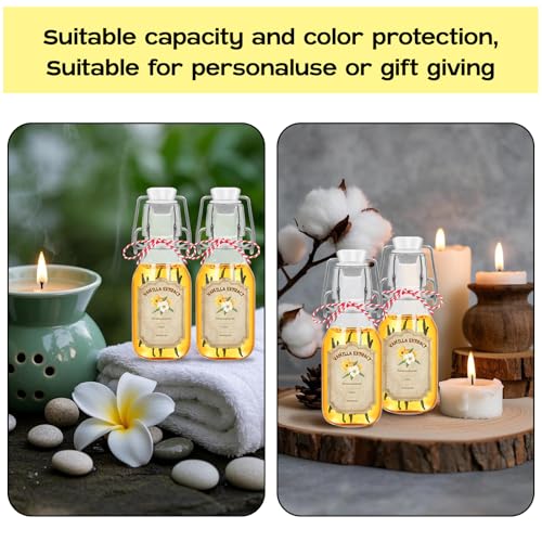 20 pack 4 oz vanilla extract bottles swing top glass bottles with lids homemade vanilla small flip top jars with airtight circle clear - color: 20PC-4OZ-Circle