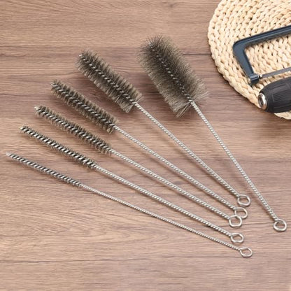 PATIKIL 12" Wire Tube Brush, 8Pcs 0.3" Diameter Stainless Steel Wire Tube Cleaner Pipe Cleaning Supplies for Auto Parts, Bottles, Tubes, Silver Tone - size: 0.3"