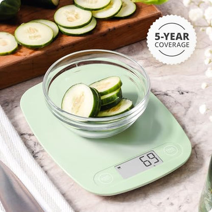 Greater Goods Food Scale – Digital Kitchen Scale, 1g Precision, Easy-Tare & Quick Conversion, Slim Compact Design, Durable & Portable | Ideal for Cooking, Baking & Meal Prep (Sage Green) - color: Sage Green