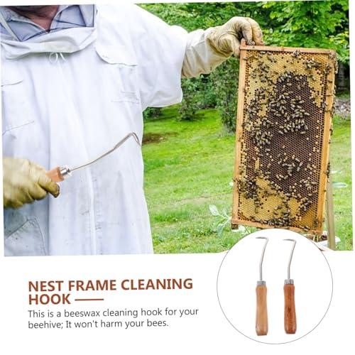 GANAZONO 2pcs Beehive Cleaning Hook Bee Tool for Beekeeping Beehive Cleaning Cleaner