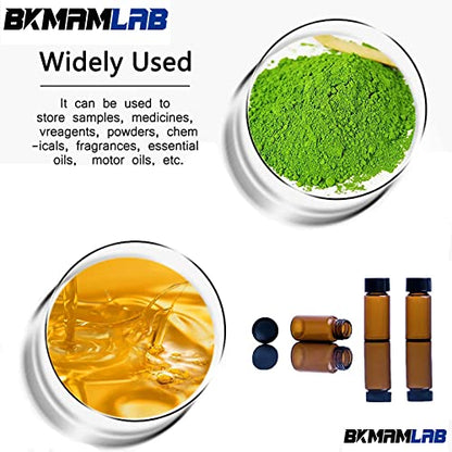 4ml Amber Small Glass Vials 100pcs with Screw Caps(100pcs) - color: Amber, size: 4ml 100pcs