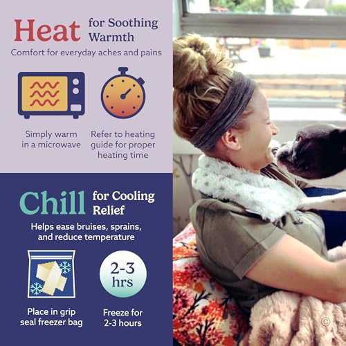 warmies Microwavable Neck & Shoulder Wrap - Targeted Heating Pad for Shoulder Relief - Versatile Heat Pack & Cold Therapy - Weighted Lavender-Scented Neck Warmer - 2 lb, Snowy - color: Snowy