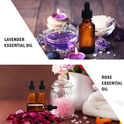 YoleShy 1oz Glass Dropper Bottle, 50 Pack Amber Glass Bottles with Glass Droppers and Black Cap for Essential Oils, Lab Chemicals, Perfumes - color: 50 PACK/Amber