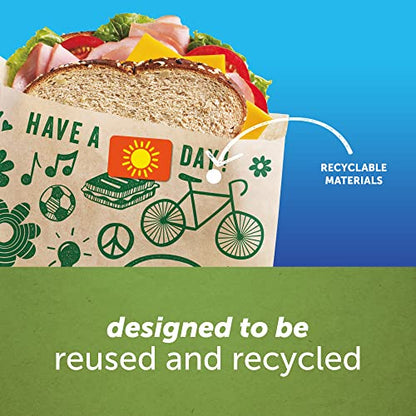 Ziploc Paper Sandwich and Snack Bags, Recyclable & Sealable with Fun Designs, 50 Bags Total - size: 50 Count (Pack of 1)