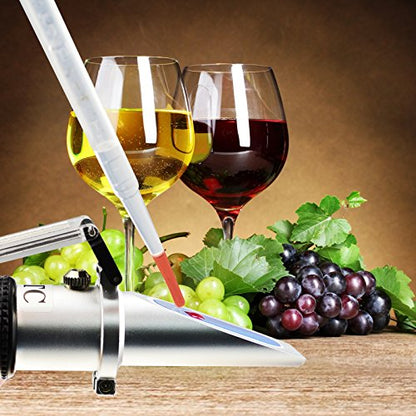 Alcohol Refractometer for Spirit Alcohol Volume Percent with Automatic Temperature Compensation (ATC) Dual Scale Brix 0-40% 0-25% VOL in Wine Making and Beer Brewing, Homebrew Kit