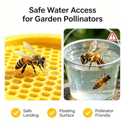 4PCS Bee Watering Station for Garden, floating bee water feeder made of durable EVA foam. Provides safe landing and hydration for bees & butterflies in bird baths, ponds, patios, and outdoor gardens - color: 4pcs Yellow