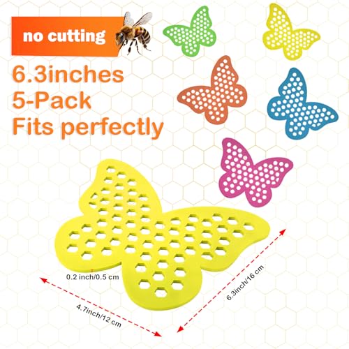 Bee Watering Station Island for Garden - 5 Pack Butterfly Floating Bee Island, SGS Certified Premium EVA Foam, Fade Resistant Odor Free Pre-Cut Holes, Anti Drowning for Pollinators, for Birdbath Pond