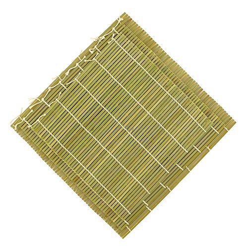 BambooMN 6x Green Bulk Professional Grade Bamboo Sushi Making Rolling Mats 10.6" x 10.6", All Natural Bamboo - color: Green, size: 10.6 Inch x 10.6 Inch