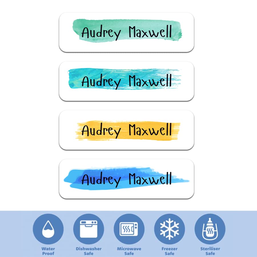Custom Waterproof Dishwasher Safe Kid Name Labels for Daycare(128 Pack), Camp, School Supply, Baby Bottles, Lunch Boxes and Cups, Travel. Cute Personalized Design Name Stickers (Pattern 17) - color: Pattern 17