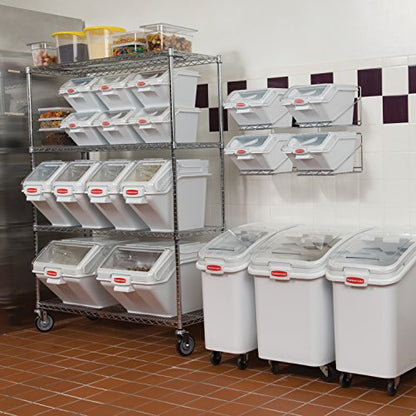 Rubbermaid Commercial Products ProSave Shelf Food Ingredient Bin with Scoop 40-Cup White Kitchen Food Storage Sugar/Grains/Rice/Baking Supplies - size: 40 Cup