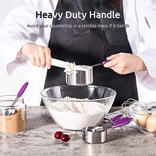 U-Taste 10 Piece Measuring Cups and Spoons Set in 18/8 Stainless Steel (Purple) - color: Purple