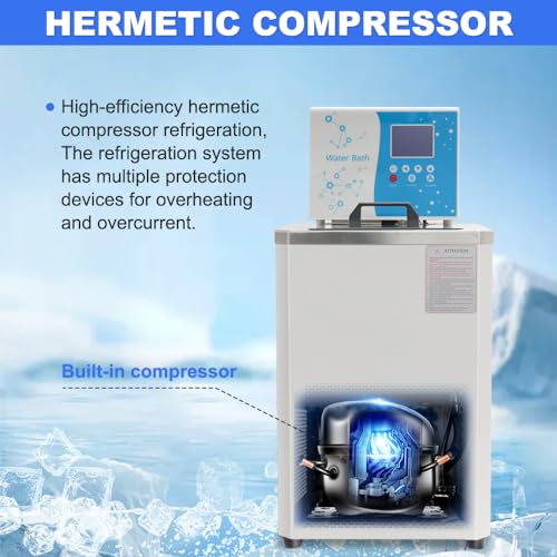 -5℃ ~100℃ Laboratory Chiller Circulator 6L Chiller Lab Low Temperature Cooling Liquid Circulator Pump Chiller Lab Recirculating Chiller Water Bath Recirculating Water Cooling Chiller,110V
