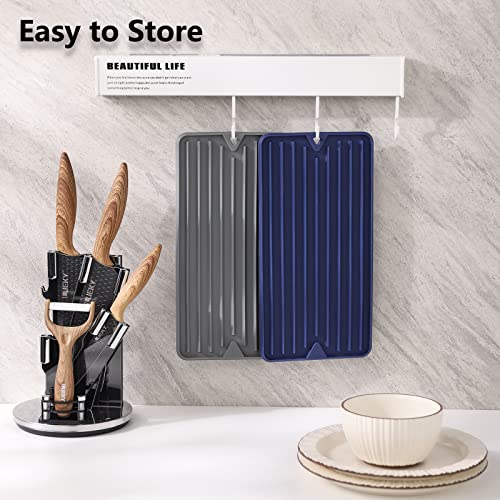 Dish Drying Mat, Mini Silicone Drying Mat for Kitchen Counter, Heat Resistant Silicone Mat for Countertop Protector, Super Thick Non-Slip Dish Drying Pad for Coffee Cup/Bottle/Glassware - size: 6" x 12"