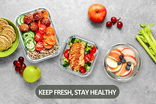M MCIRCO 24-Piece Glass Food Storage Containers with Upgraded Snap Locking Lids,Glass Meal Prep Containers Set - Airtight Lunch Containers, Microwave, Oven, Freezer and Dishwasher,White - color: White