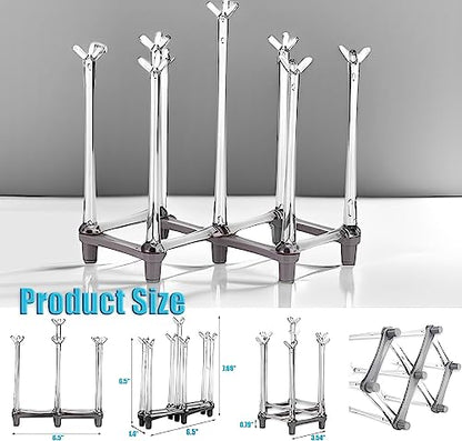 Yesland 2 Pack Retractable Cup Drying Rack, Plastic Non-slip Bottom Mug Tree Holder Organizer Rack Stand for Drinking Glass and Sports Bottle Drainer for Kitchen