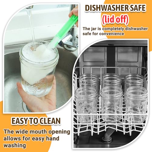 Alotpower Wide Mouth Mason Jars 16 oz 12 Pack with Airtight Lids | Glass Canning Pint Jars with Measurement Marks for Pickling,Fermenting,Preserving,Freezing, Meal Prep,Overnight Oats & Jam - color: 16fl.oz 12pack