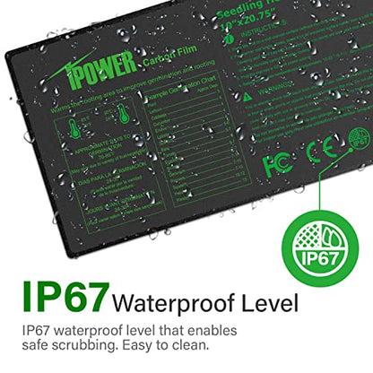 iPower GLHTMTPROSX2 10" x 20.75" Seedling Heat Mat 2-Pack Upgraded Carbon Film Durable Waterproof Indoor Warm Hydroponic Plant Germination Starting Pad, Black - size: 10" x 20.75"(x2), style: Upgraded Carbon Film
