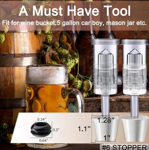 3 Piece Airlock Set for Brewing Wine Making Kimchi (3 Airlock+3 Stoppers+6 Grommets)3 Packs Airlocks for Fermenting Carboy Bucket Airlock with #6 Stoppers - style: 3 Airlock+3 Stoppers+6 Grommets