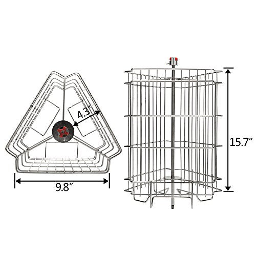 VINGLI 3 Frames Manual Honey Extractor Separator, Food Grade Stainless Steel Honeycomb Spinner Drum Crank By Hand With Adjustable Height Stands, Beekeeping Pro Extraction Apiary Centrifuge Equipment - size: 3 Frames
