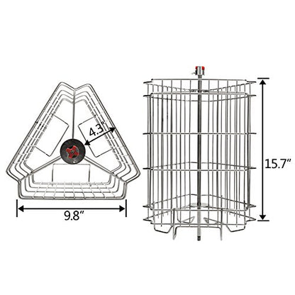 VINGLI 3 Frames Manual Honey Extractor Separator, Food Grade Stainless Steel Honeycomb Spinner Drum Crank By Hand With Adjustable Height Stands, Beekeeping Pro Extraction Apiary Centrifuge Equipment - size: 3 Frames