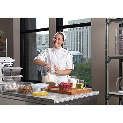 Cambro RFSCW8135 9-15/16" Top Diameter x 10-7/8" Height, Camwear Clear Polycarbonate Round Food Storage Container (Cover Sold Separately), 8 Quart - size: 8 Quart