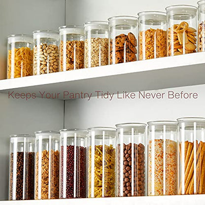 ZENS 37oz Glass Jars Set of 2, Clear Glass Kitchen Canisters with Airtight Lids, Wide Mouth Glass Storage Containers for Cereal, Coffee Beans, Loose Tea - size: 8-37oz 2Pack