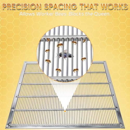 3 Pack Queen Excluder Galvanized Metal, Langstroth Standard Queen Excluder for 10 Frame Bee Hive Brood and Honey Separate Management - size: 10-Frame 3Pack