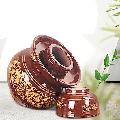 Fermentation Jar Traditional Chinese Porcelain Pickle Jar,Ceramics Fermenting Crock Kit with Water Seal Airlock Lid, Pickle Jar for Pickles Kimchi, Sauerkraut 5.5Kg - size: 5.5Kg