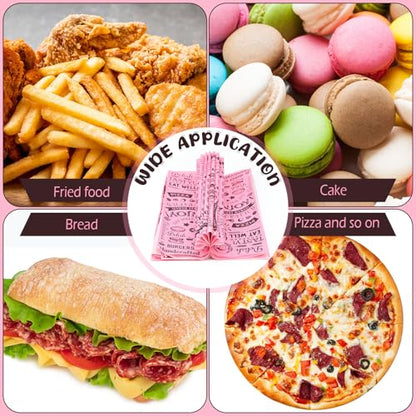 Outus 600 Pcs 12 x 12 Inch Deli Wax Paper Sheets Grease Resistant Tray Basket Liners Newsprint Paper Water and Grease Proof Sandwich Wrapping Square Hot Dog Wrappers for Food Baking (Pink,Black) - color: Pink, Black