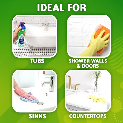 Scrubbing Bubbles Mega Bathroom and Shower Foamer Aerosol, Rainshower Scent, 20oz (Pack of 2) - size: 20 Ounce (Pack of 2)