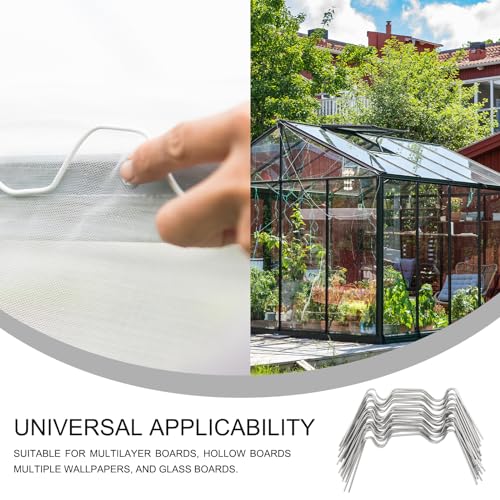 Uxcell 150pcs Greenhouse Glazing Clips, 75mm Stainless Steel W Type Greenhouse Glazing Wire Clips - size: 75mm