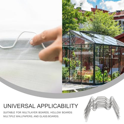 Uxcell 150pcs Greenhouse Glazing Clips, 75mm Stainless Steel W Type Greenhouse Glazing Wire Clips - size: 75mm